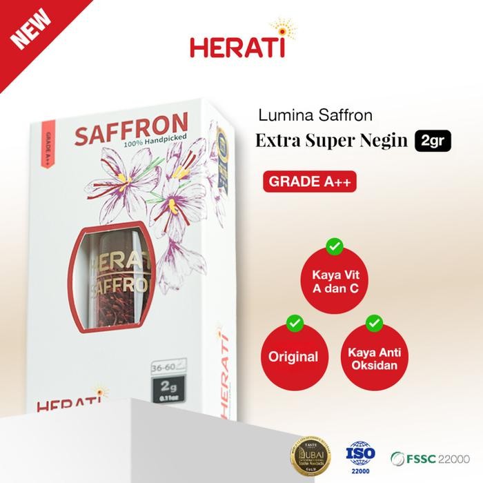 

New Herati Saffron Afghanistan I Lumina Saffron Extra Super Negin 2 gr Bunga Safron Grade A++