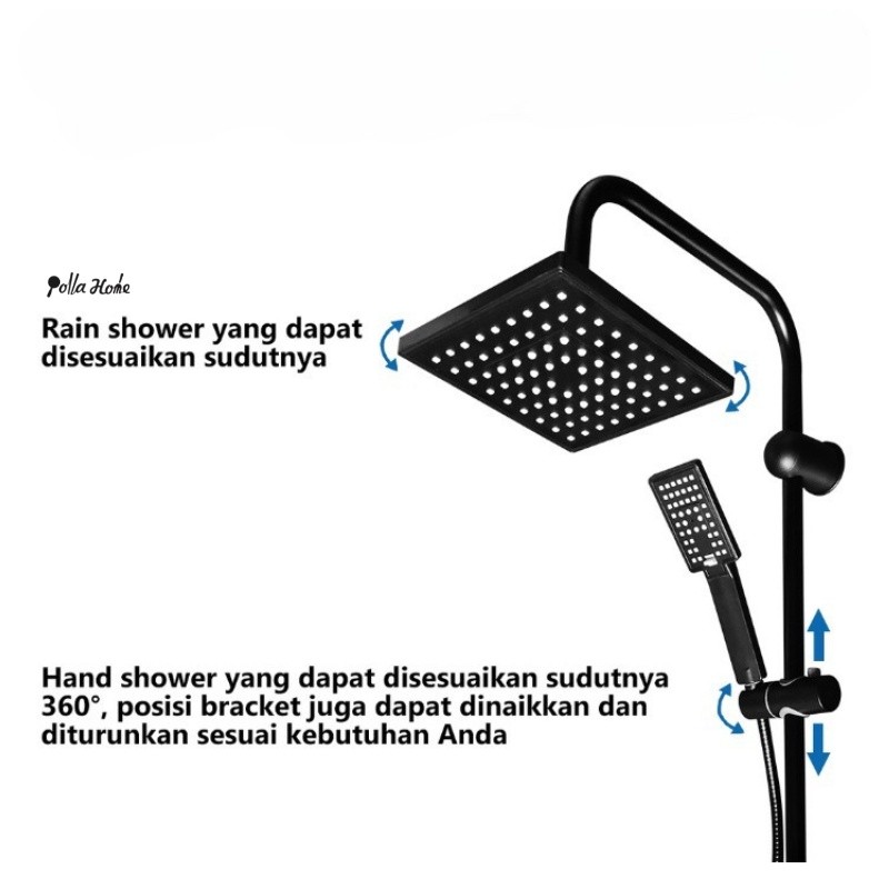 Ollahom Shower Kamar Mandi 1 Set + Kran Cabang/Shower Mandi Set Stainless/Mandi Shower Set Full