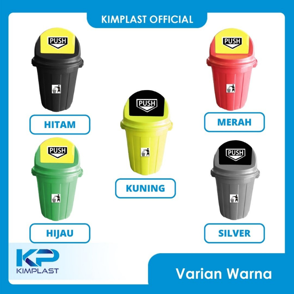 KIMPLAST Tempat Sampah + Tutup 80 Liter/ Tempat Sampah Besar/ Tong Sampah/ Tong Sampah Besar
