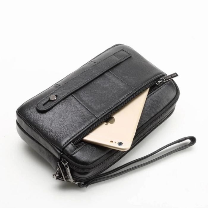 Handbag Kulit Asli Tas Tangan Kulit Pria Tas Genggam Coklat