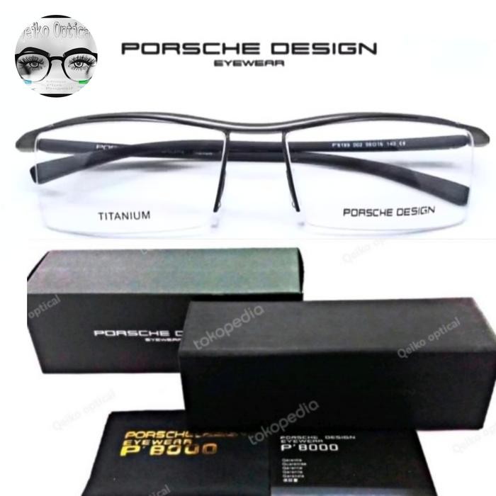 Frame Kacamata Pria Titanium Half Porsche Design P8189s56 Original