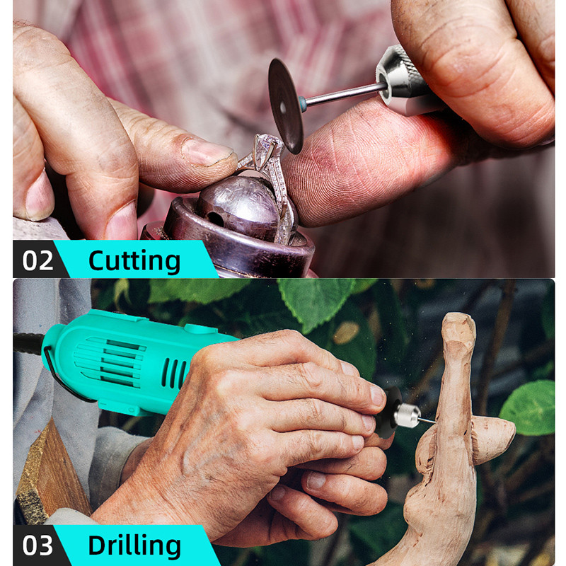 Tungfull Drill Tools 30000RPM Rotary Tools Dremel Accessories Set Electric Drill Dremel Mini Drill E