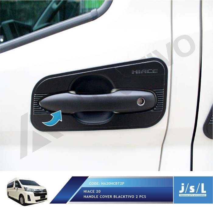 Hiace Handle Cover JSL Pegangan Pintu 2Pcs Blacktivo