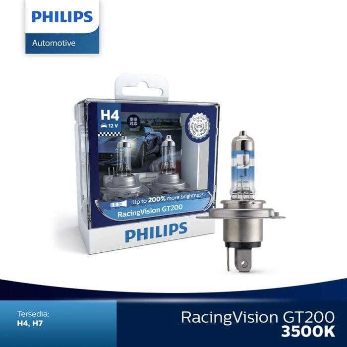 Philips H4 RacingVision +150% x2bohlam ASLI PHILIPS