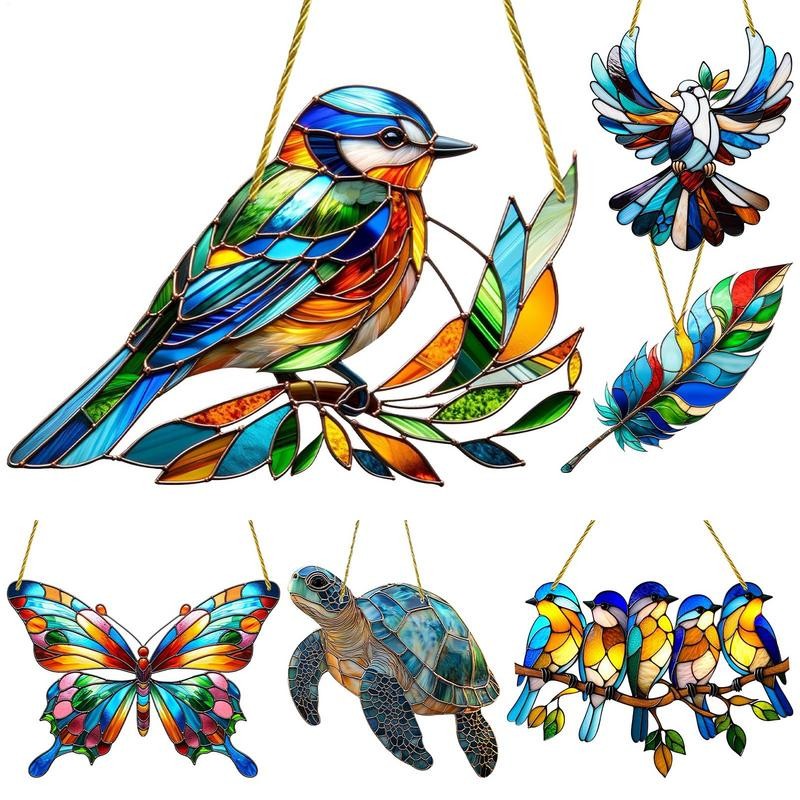 2D Acrylic Feather Sun Catchers Hanging Hummingbird Sun Catcher Cute Bird Sun Catcher Bird Sun Catch