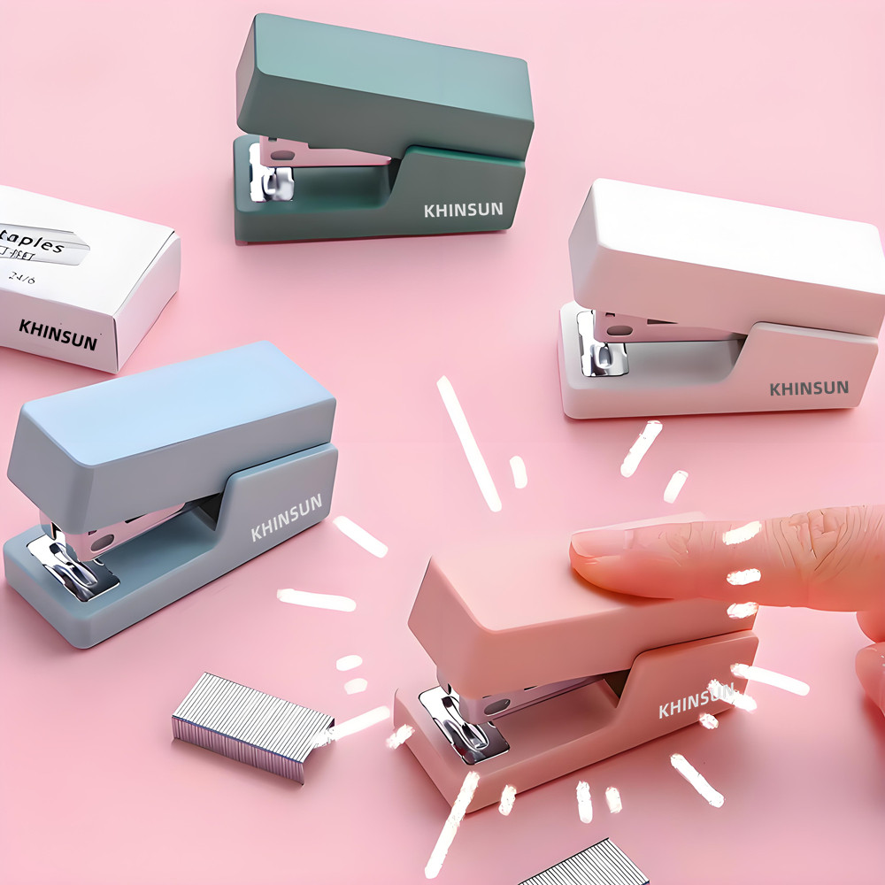 

Khinsun Mini Stapler Set Portable Color Paper Binding Machine Use 24/6 26/6 Staples Fashion