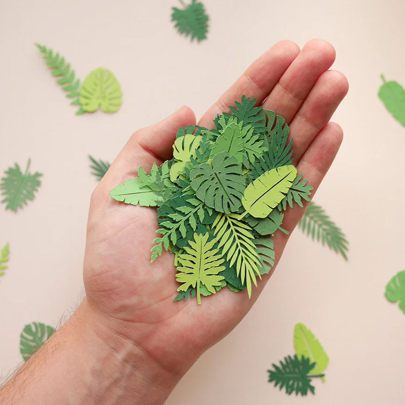 

Hawaii Party Decoration Paper Scraps Green Tropical Leaves Paper Scraps Party Decoration Throwing