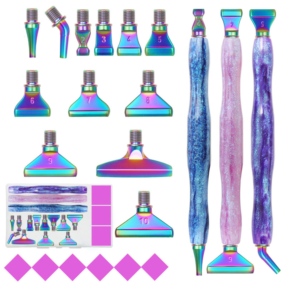

5D Resin Diamond Painting Pen Thread Metal Replacement Pen Heads Point Drill Pens With Glue Clay Diy