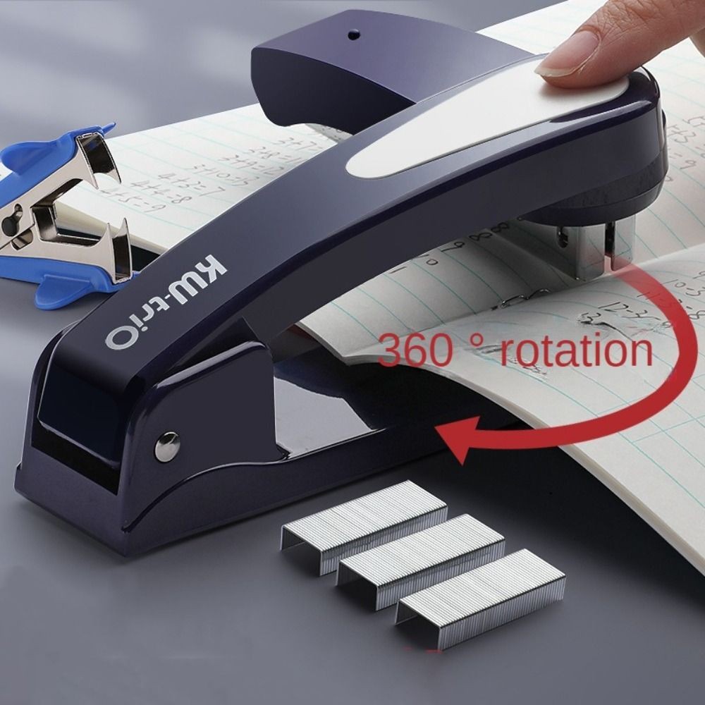 

360 Degree Rotary Stapler Multifunctional Heavy Duty Stapler Thickened Effortless Long Stapler
