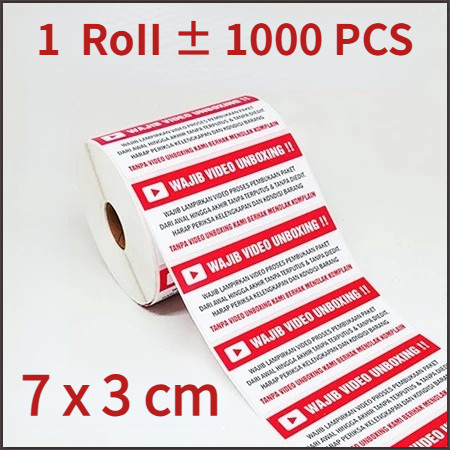 

STIKER WAJIB UNBOXING ROLL ISI 1 PCS VIDEO FRAGILE 7 x 3 cm 1 Roll isi 1 pcs