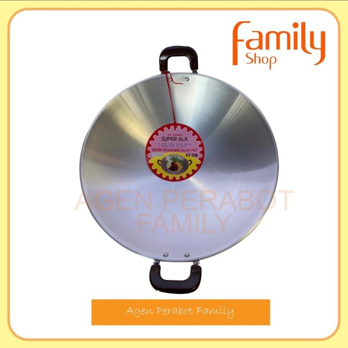 Wajan / Penggorengan / Kuali Alumunium Taiwan Super Alk Tebal 30 cm. Aluminium Coklat Kitchenware