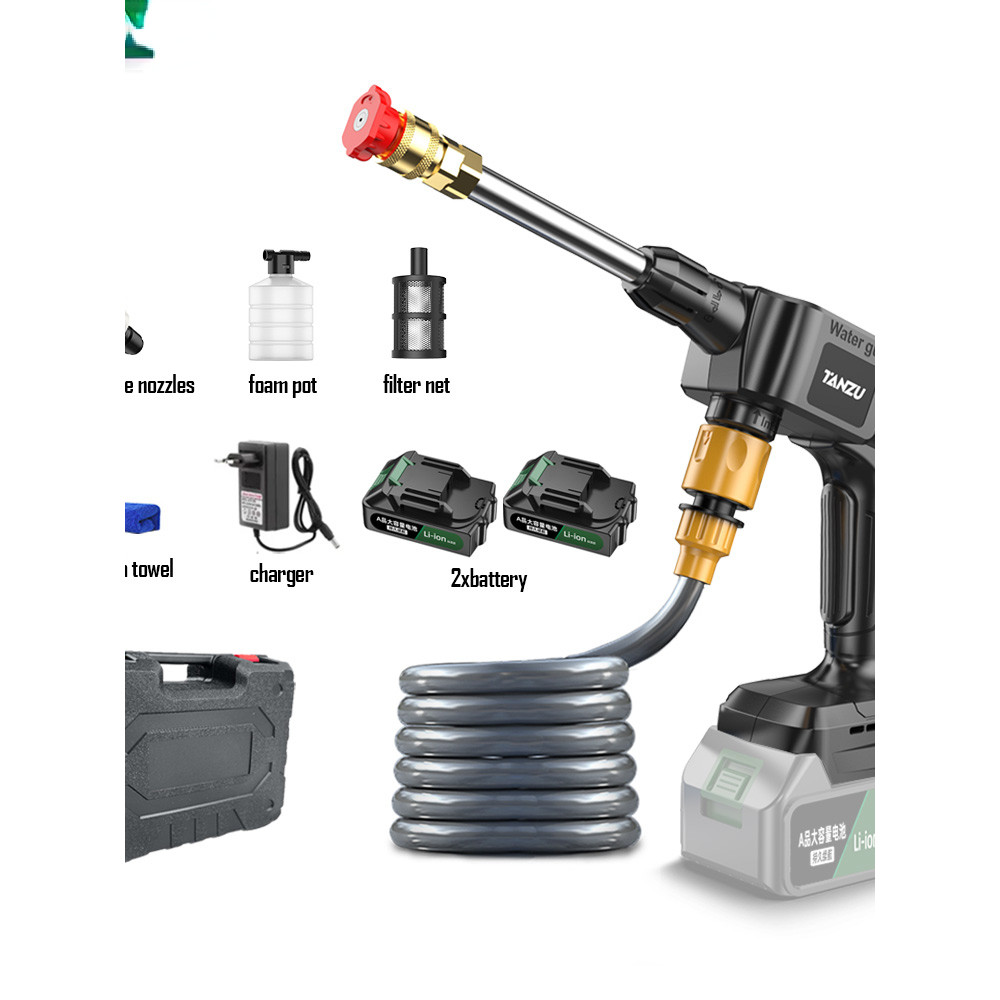 21V 1000W 60 Bar Generation 5 Cordless High Pressure Washer Wireless Electric Water Gun Sprayer Car 