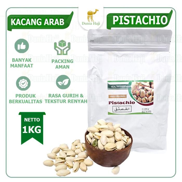 

Kacang Pistachios/ Fustuk / Ketawa 1 KG , Oleh oleh Haji & Umroh Murah