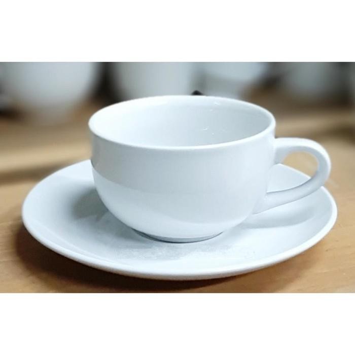 Cangkir Cappucino Putih Polos (6 set)
