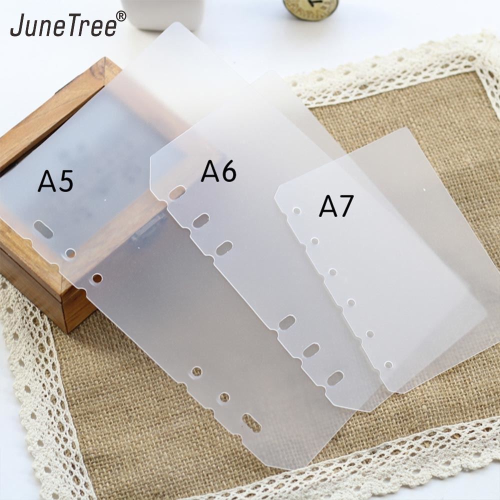 

Elastic Transparent Separator 6 Hole Ring Notebook Notepad Accessories A5 A6 A7 Pp Plastic Loose