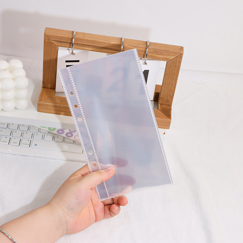 

10Pcstransparent File Holder Notebook 6 Hole Loose Leaf Diy Document Bag Binder Rings Pvc Storage