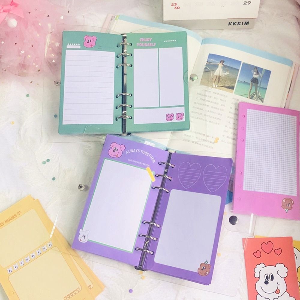 

50Sheets Loose Leaf Refill Paper Love Dog Inner Refill Spiral Binder Paper Paper Stationery Index