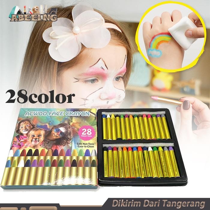 

Crayon Face Painting Anak 28 Warna Wajah Body Paint Halloween Krayon #Gratisongkir