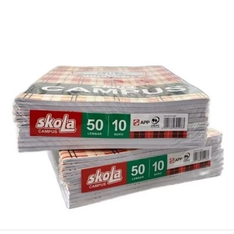 

(10Pcs) Buku Tulis Campus Skola 50 lembar by Sidu