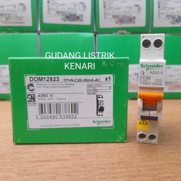 Menarik Elcb Rcbo Slim Domae 1P 20A Schneider