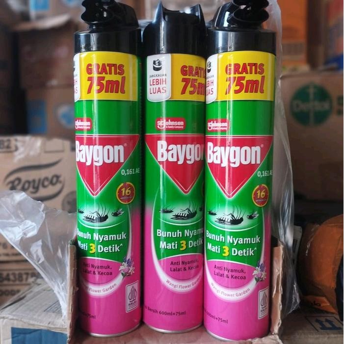 BAYGON AEROSOL 600mili FREE 75mili BAYGON SEMPROT ANTI NYAMUK LALAT DAN KECOWA