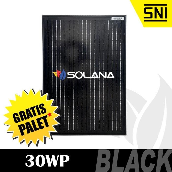 SOLAR PANEL SOLAR CELL PV MODUL 30WP MONOCRYSTALLINE SOLANA BLACK PANEL SURYA MONOCRYSTALINE SOLANA