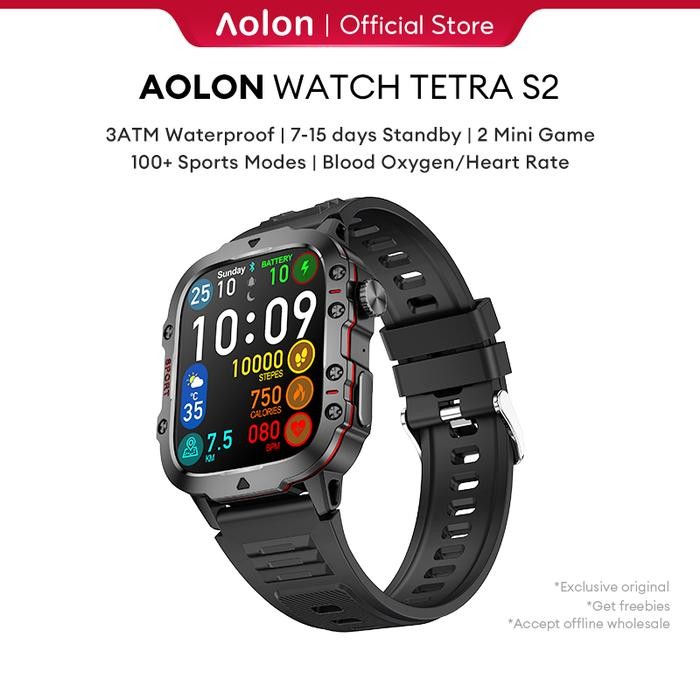 Aolon Tetra S2 Smart Watch Sports watch Health Screening Pria wanita Smartwatch Jam Running Pria