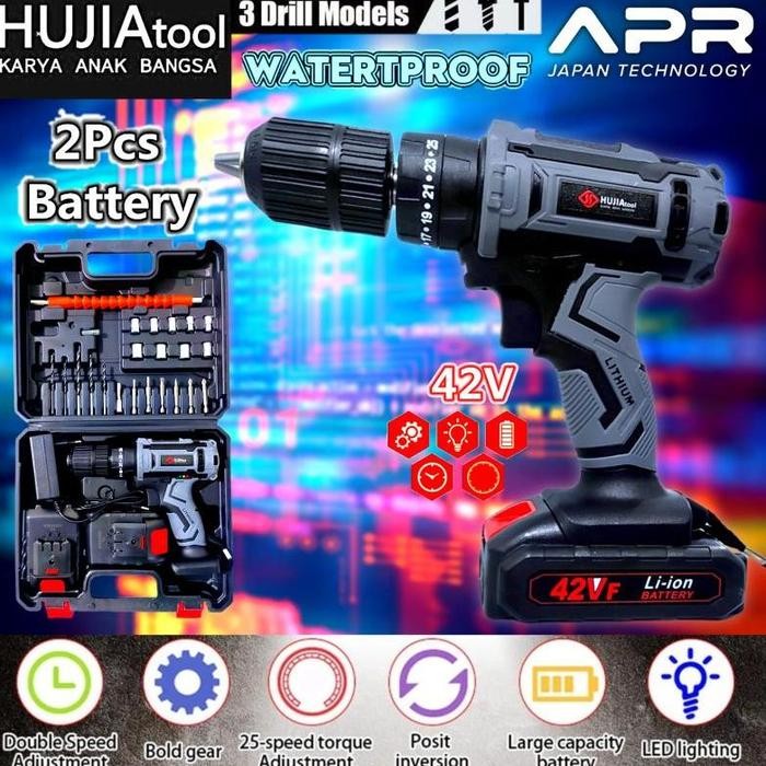 Ready Mesin bor baterai Makita 18V Brushless JLD 48v 36v, 16.8v, 12v