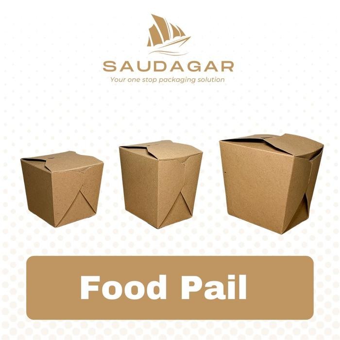 

Box Kotak Food Pail / Paper Rice Box Bahan Kraft Anti Minyak