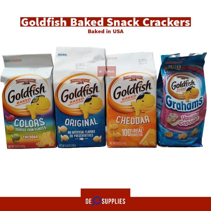 

PastikanTerjaminMutunya- Goldfish Baked Snack Crackers 187gr Cheddar - Cheese Colors - Grahams