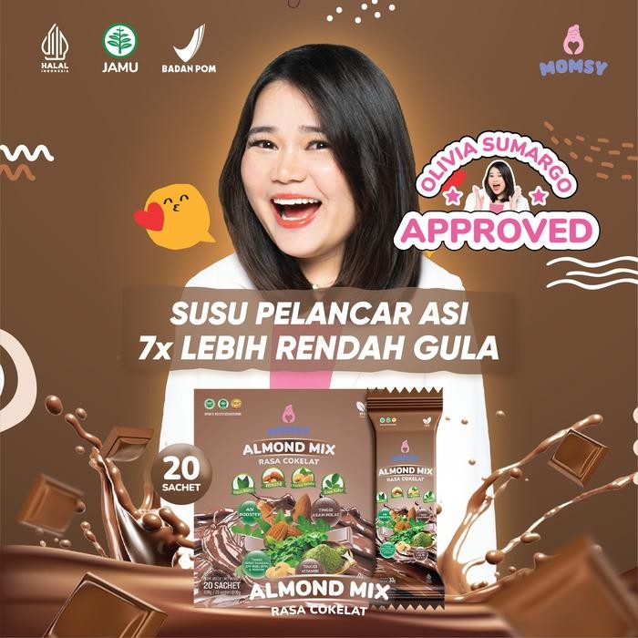 

PastikanTerjaminMutunya- MOMSY ALMOND MIX RASA COKELAT BPOM & HALAL
