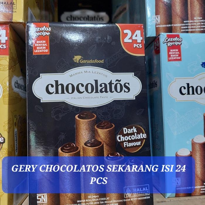 

PastikanTerjaminMutunya- Chocolatos Grande Dark Coklat. Isi 20 pcs x 16 gram