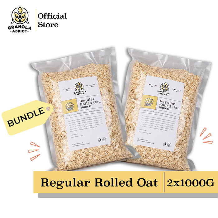 

PastikanTerjaminMutunya- Granola Addict - PAKET ISI 2 Rolled Oat / Gandum Utuh / Gandum Kasar 1