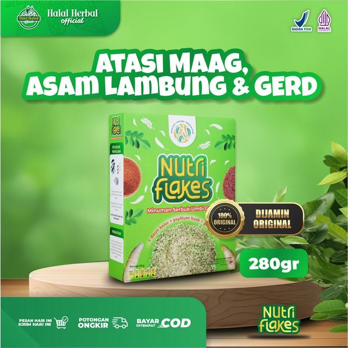 

PastikanTerjaminMutunya- NUTRIFLAKES Sereal Sehat Umbi Garut - Atasi Maag Asam Lambung & Gerd