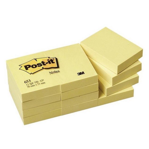 

3M Post It 653-12CY Sticky Notes Yellow Canary