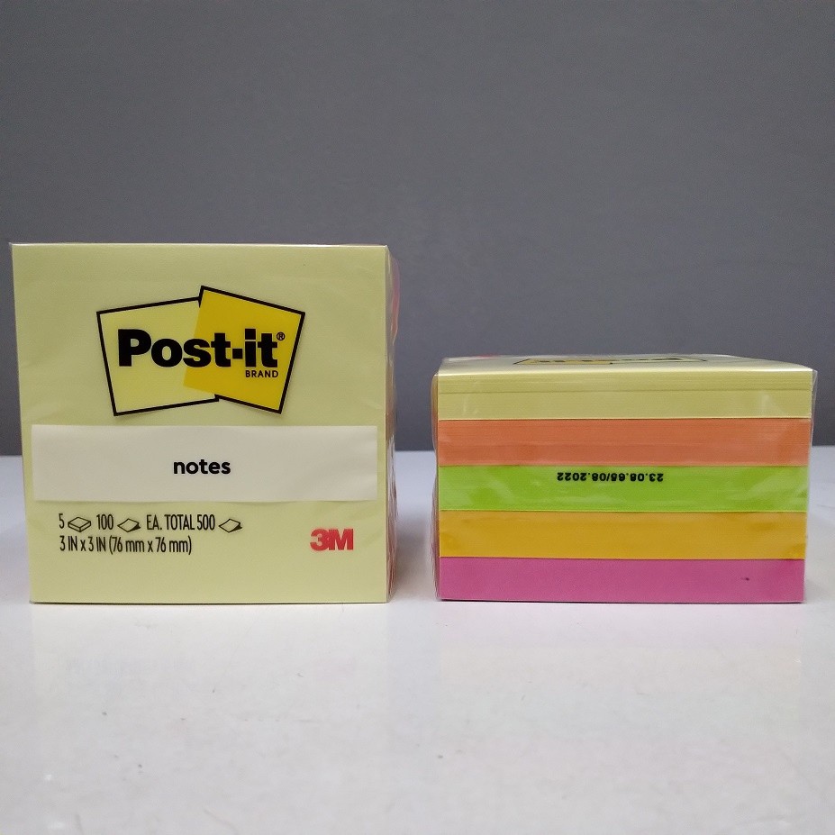 

3M Post It Super Sticky Notes 654-5ASST 3 inch x 3 inch