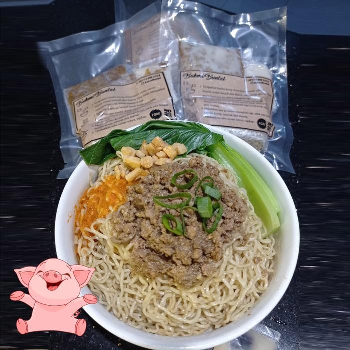 

SemuAReadyYaB0Zq- Bakmi Buntel Babi Cincang - Mie Halus Bakmie Frozen Food Noodle