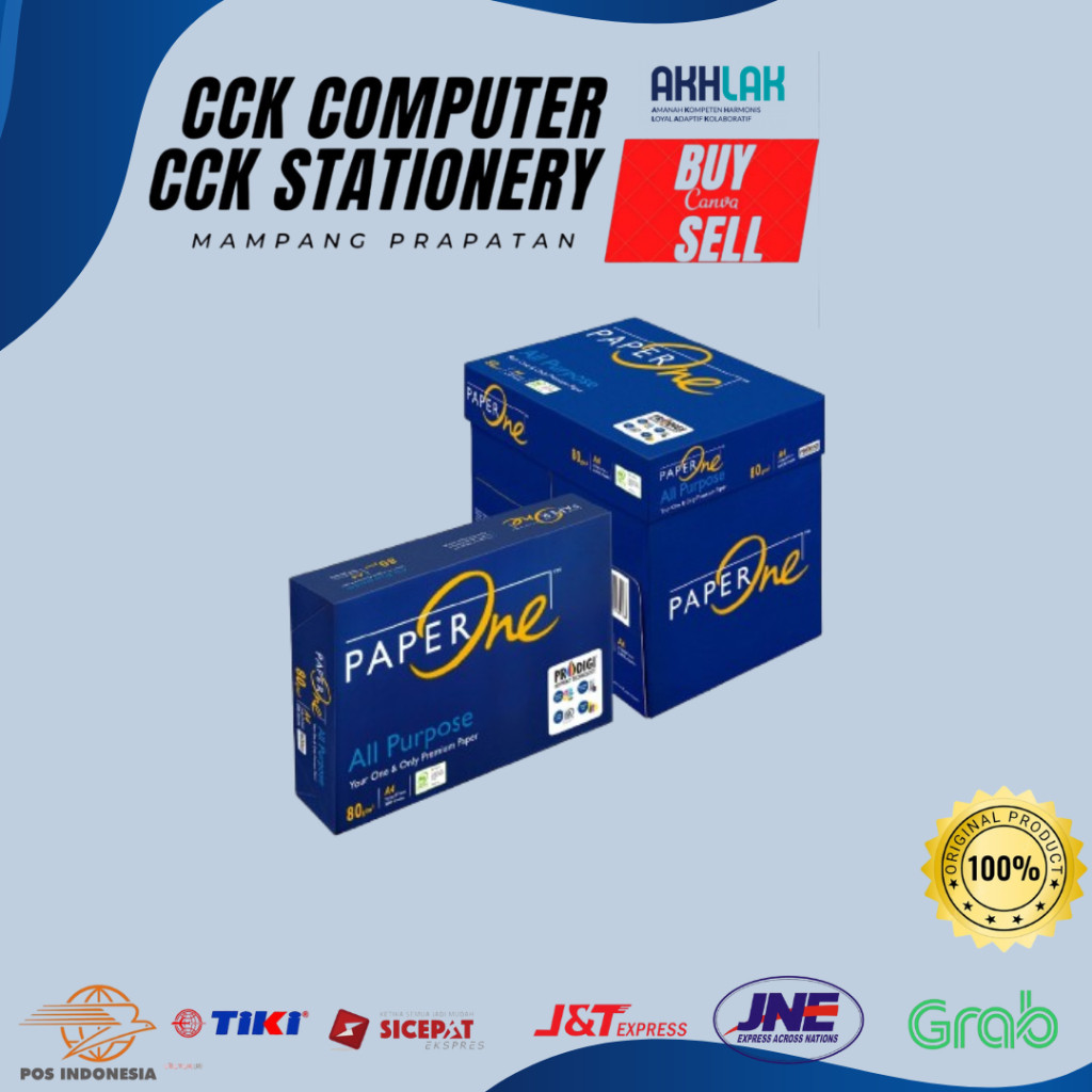 

PAPER ONE 80GR A4 / KERTAS FOTOCOPY / KERTAS PRINT / KERTAS PAPER ONE