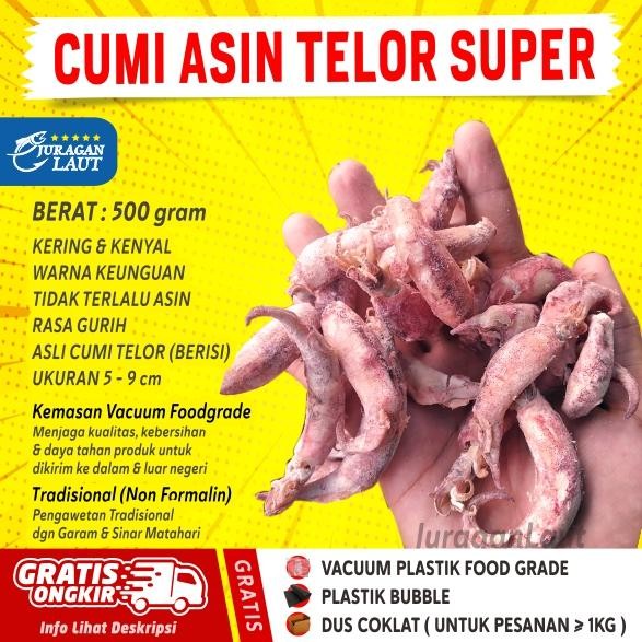 

PastiFreShNya- Cumi Asin Telor Telur Asin Kering Super Premium Grade A 500gr Promo
