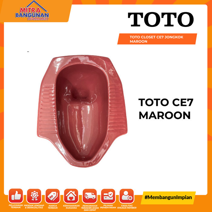 PREMIUM TOTO KLOSET WC JONGKOK CLOSET CE7 JONGKOK MAROON