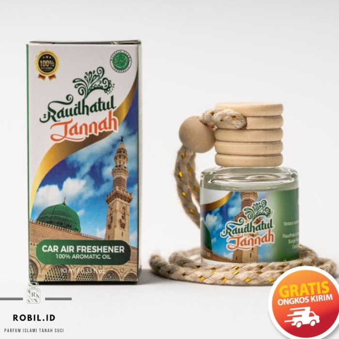ORIGINAL.. PARFUM PENGHARUM GANTUNG MOBIL NONALKOHOL ISLAMI AROMA KISWAH/RAUDHOH