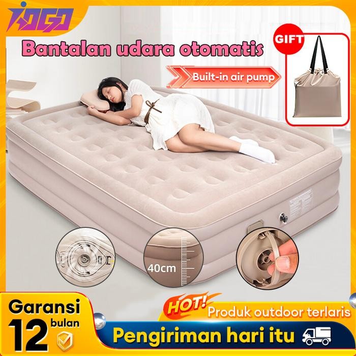MURAH.. KASUR ANGIN POMPA OTOMATIS OUTDOOR KASUR POMPA LIPAT KASUR TIUP QUEEN KASUR ANGIN CAMPING