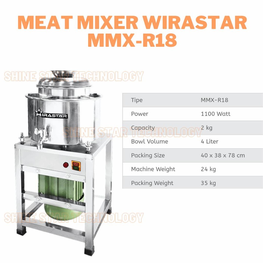 WIRASTAR MEAT MIXER MACHINE MESIN GILING DAGING ADONAN BAKSO MMX-R18 MMX-R22 WIRASTAR