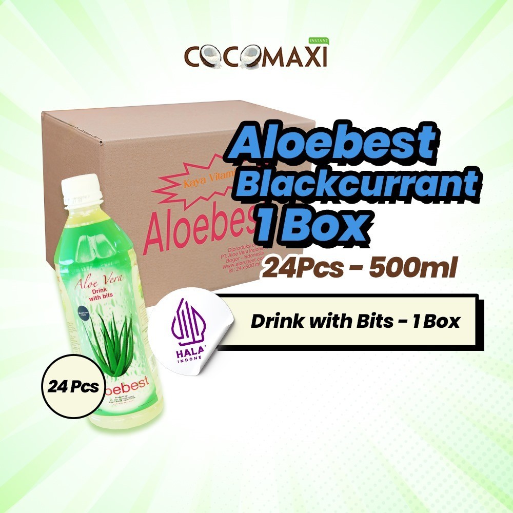 

COCOMAXI Aloebest Minuman Lidah Buaya Rasa Blackcurrant 500 ml - Isi 24 Pcs 1 Kardus