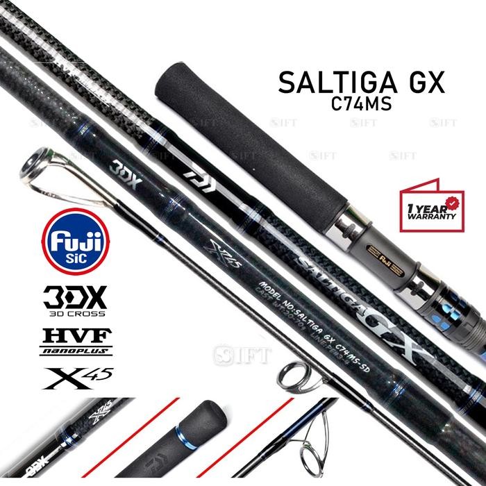 joran popping daiwa saltiga gx [2020] c 74 77 ms/mhs spinning pe 3/4 [kuat dan awet]