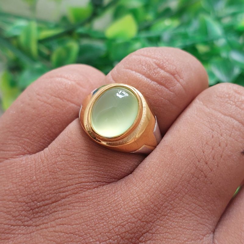 CINCIN BATU AKIK NATURAL ANGGUR HIJAU ORIGINAL