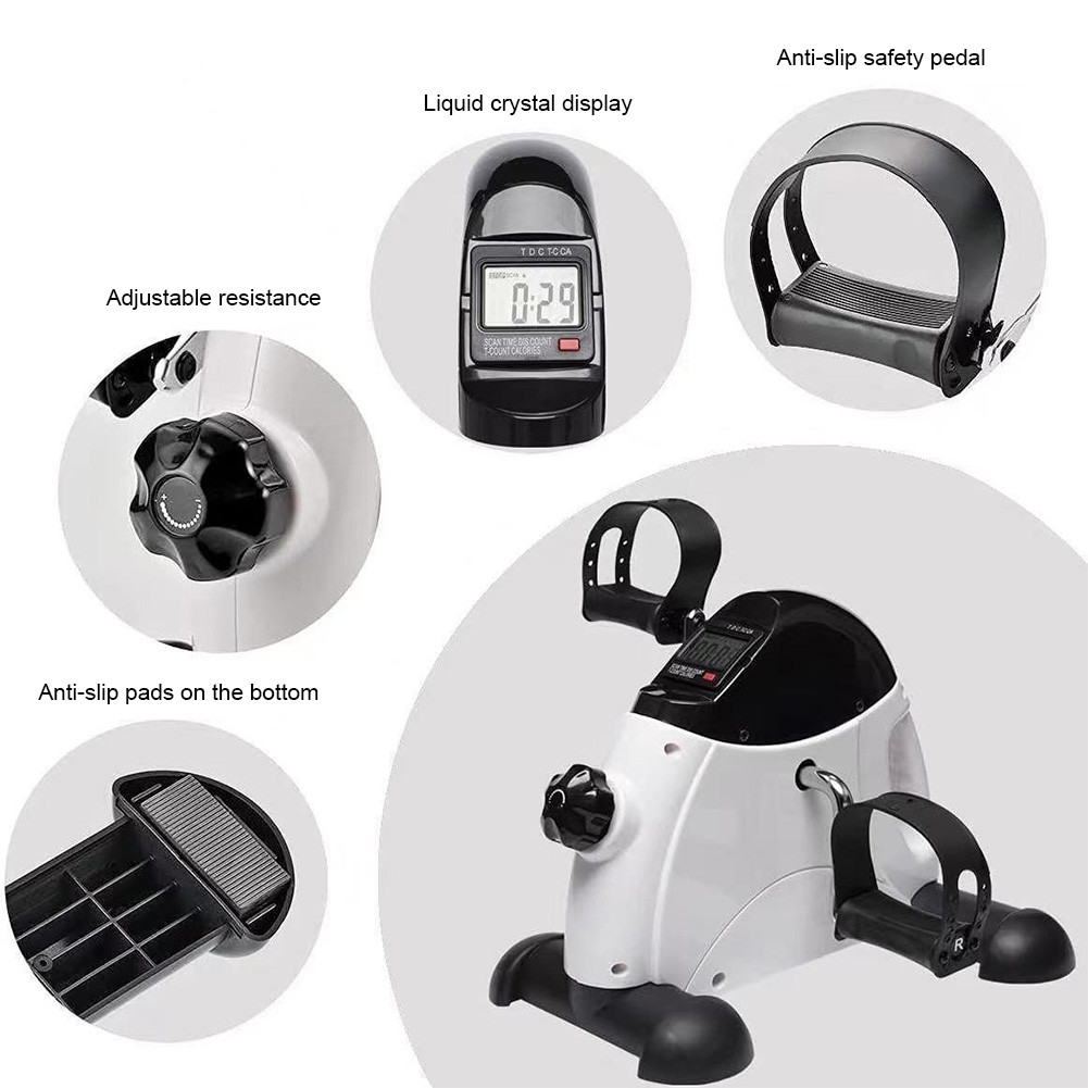 Mini Exercise Bike Pedal Trainer Anti Slip Peddler Exercise Bike Adjustable Foot Pedal Exercise