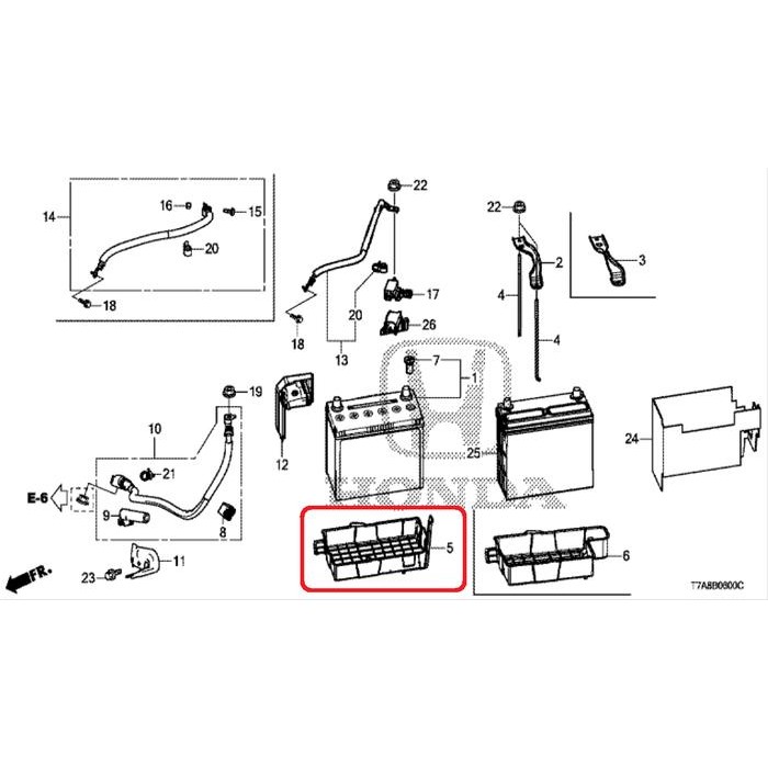 BURUAN,. BOX AKI ATAU DUDUKAN AKI HONDA HRV 2015-2018 GENUINE