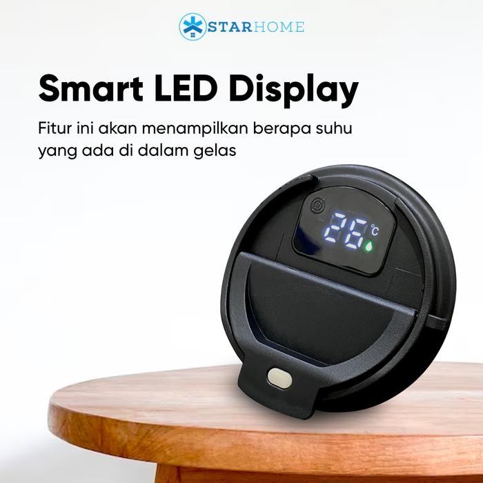 terbaru  starhome tumbler cup led termos cangkir gelas kopi suhu tahan panas dingin tumbler