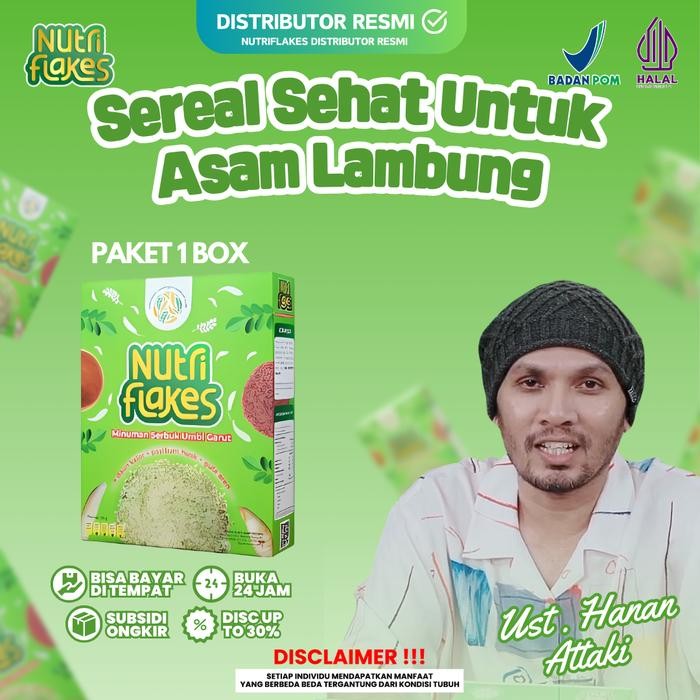 

Sereal Nutriflakes Original 280 gram Diributor Resmi Nutriflakes Umbi Garut 1 Box Halal BPOM Makanan